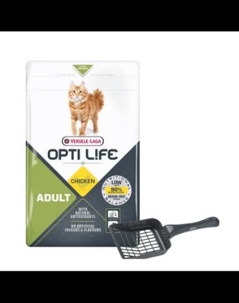 VERSELE-LAGA Opti Life Cat Adult Chicken 2.5 kg hrana cu pui pentru pisici + lopatica litiera GRATIS