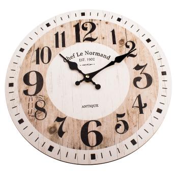 Ceas de perete din lemn Chef le Normand, d. 34 cm