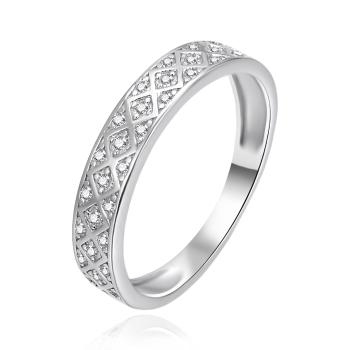 Agato Inel din argint cu zircon transparent AGT-R51W 60 mm