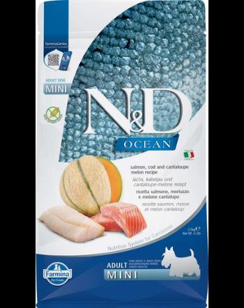 FARMINA N&amp;D Ocean Hrana uscata pentru caini adulti de talie mica, cu somon, cod si pepene galben 2,5 kg