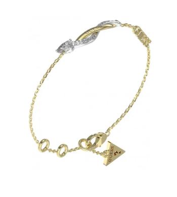 Guess Brățară elegantă bicoloră cu zircon cubic Twist JUBB05067JWYGRH 18.5 cm