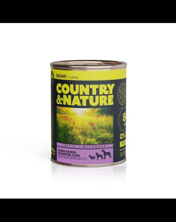 COUNTRY&amp;NATURE Hrana umeda pentru caini, cu fazan si dovlecei 800 g