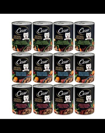 CESAR Hrana umeda pentru caini adulti, mix de carne si legume 12x400g