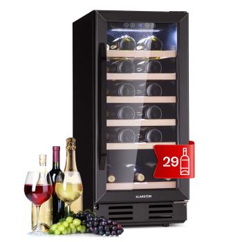 Klarstein Vinovilla 29 Built-In, frigider pentru vin incorporabil, 81 l / 29 sticle, 1 zona, ușă sticlă, inox