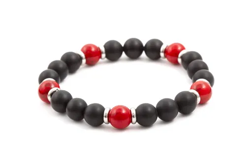 Agato Brățară cu margele din agat și howlit MINK23/17