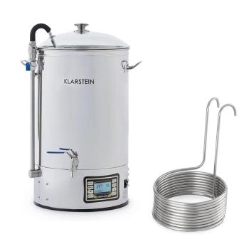 Klarstein Mundschenk + Eintauchkühler Bierbrauanlage 2500W 30l 304 Edelstahl