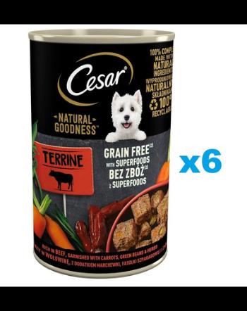 CESAR Natural Goodness Pachet mancare pentru caini adulti, vita cu morcovi si fasole 6x400 g