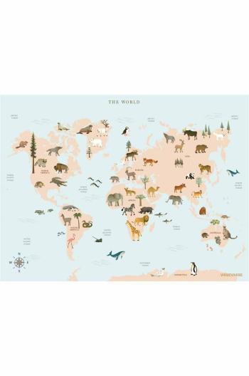 Plagát Vissevasse World Map Animal 30 x 40 cm