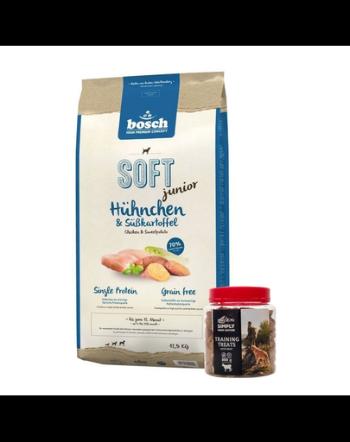 BOSCH Soft Junior Hrana uscata cu pui si cartofi dulci pentru cainii junior 12,5 kg + Recompense cu vita 300 g