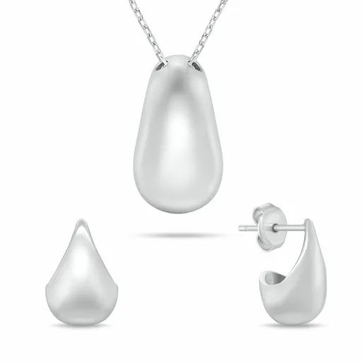 Brilio Silver Set de bijuterii minimaliste din argint SET272W Tear Drop (colier, cercei)