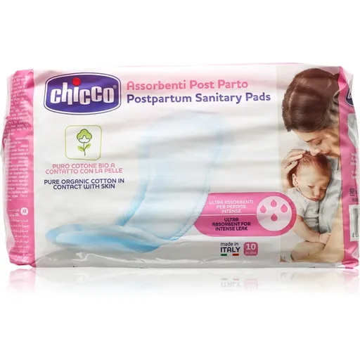 Chicco Postpartum Sanitary Pads 100% Pure Organic Cotton absorbante postnatale 10 buc