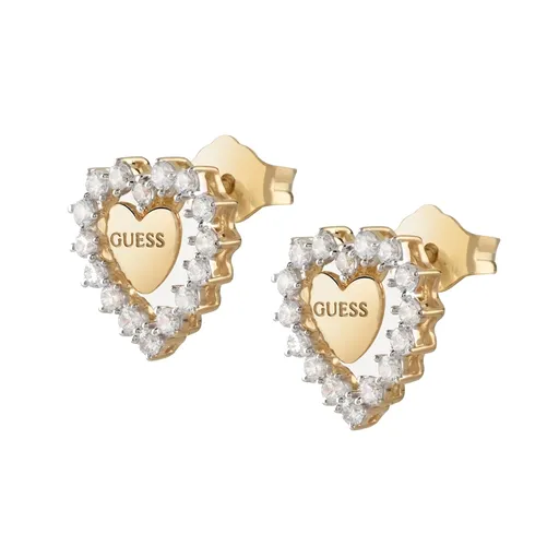 Guess Cercei inimioare placate cu aur cu zirconiu cubic Jardin JSBE04455JWYGT/U