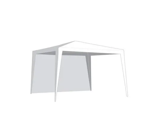 Perete pavilion de grădină VETRO-PLUS fără fereastră, 2,95 x 1,9 m alb