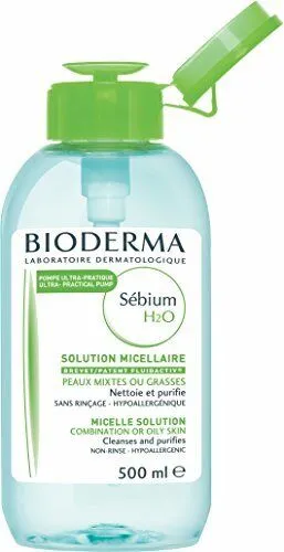 Bioderma Lotiune de curatare pentru tenul gras Sebium H2O (Solution Micellaire) 500 ml cu pompă