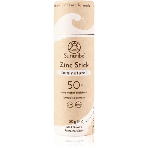 Suntribe Sports Zinc Stick baton de protecție minerală pe zonele sensibile SPF 50 Original White 30 g