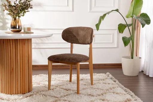 Set scaune 2 piese, Hanah Home, Lionte, Maro / Stejar deschis