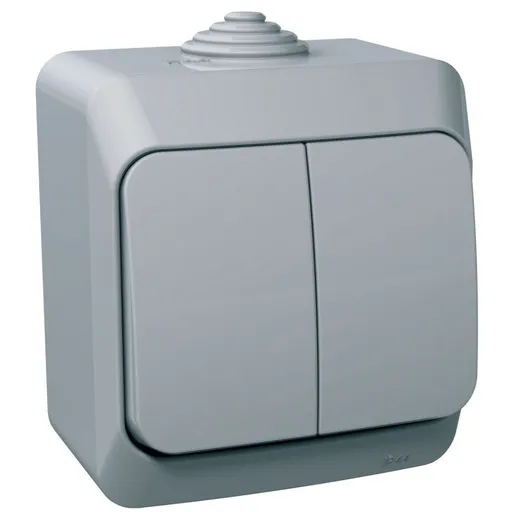 Intrerupator dublu Schneider Cedar WDE000650, gri