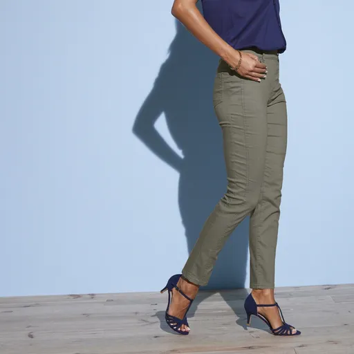 Pantaloni lungi stretch cu croială structurată