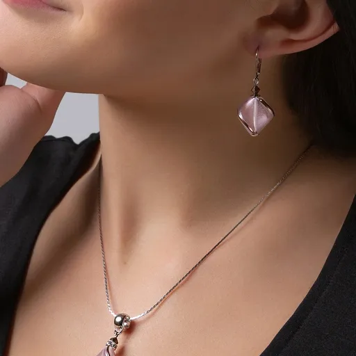 Lampglas Cercei delicați Hidden Passion cu perlă roz Lampglas ECH1/CHI