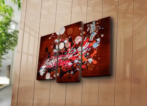 Tablou decorativ, 3PATK-98, 20 x 39 cm, 2 piese, Multicolor