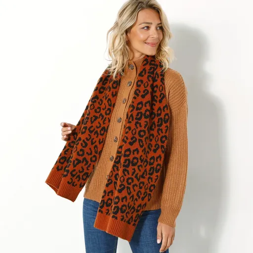 Eșarfă cu model leopard