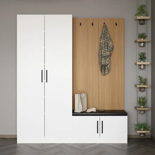 Cuier de perete, Hanah Home, Noah, 180x210x35 cm, Alb