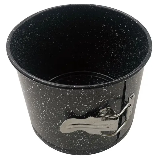 Forma de tort cu fund detasabil Kinghoff KH 1790, 16x13cm, Finisaj marmura, Otel carbon, Negru