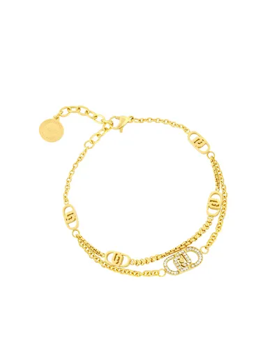 Liu Jo Brățară dublă placată cu aur cu cristale LJ2908