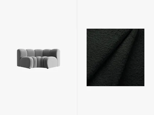 Modul pentru canapea, 1 loc, Lupine-101, Micadoni Home, 185x95x70 cm, tesatura boucle, negru