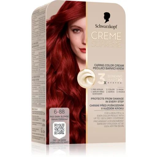 Schwarzkopf Creme Supreme Culoare permanenta pentru par culoare 6-88 Red Dark Blonde 60 ml