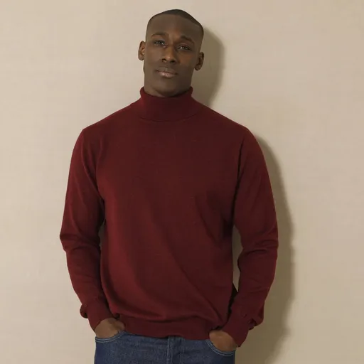 Pulover cu guler înalt din 80% lână