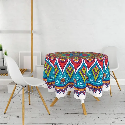 Fata de masa, Hermia, 994PRL1109, Diametru: 160 cm, Multicolor