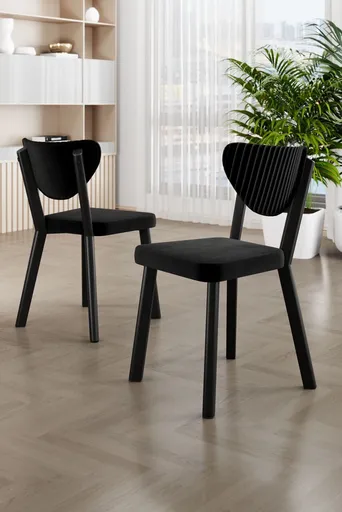 Set scaune 4 piese, Hanah Home, Arfe, Negru