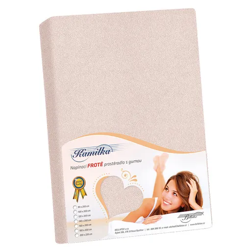 Bellatex Cearșaf din bumbac terry roz pudră, roz, 120 x 200 cm