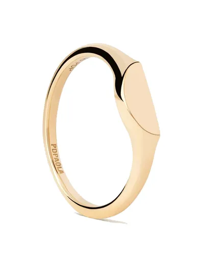 PDPAOLA Inel original placat cu aur Half Circle Mini AN01-C48 56 mm