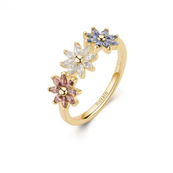 Rosato Inel floare placat cu aur cu zirconiu cubic Gaia RZGA82 54 mm