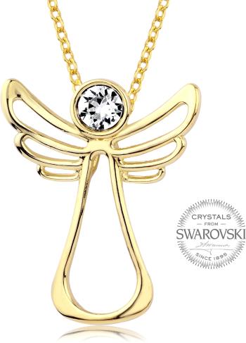 Levien Colier placat cu aur cu cristal transparent Guardian Angel