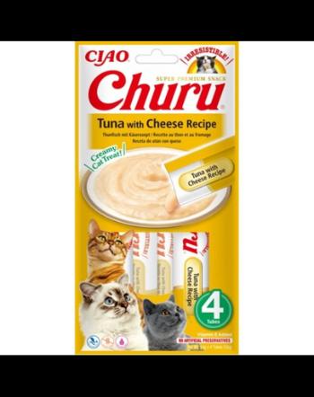 INABA Churu Tuna with cheese 4x14g ton si branza pentru pisici