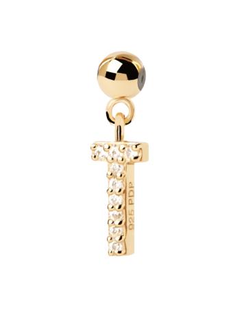 PDPAOLA Pandantiv placat cu aur ”T” Charms CH01-069-U