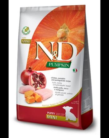 FARMINA N&amp;D Pumpkin Puppy Mini hrana uscata caini juniori talie mica, cu pui, dovleac, rodie 800 g