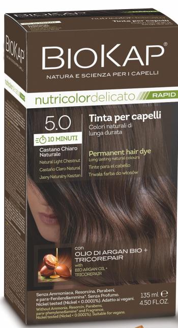 Biokap BIOKAP DELICATO RAPID vopsea de păr - 5.0 Castan deschis natural 135 ml