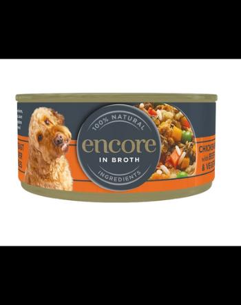 ENCORE Dog conserve pentru caini 12x156g pui cu ficat de vita si legume in sos