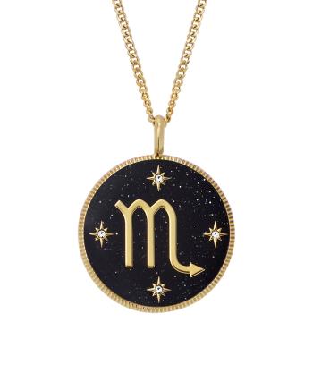 Fossil Colier placat cu aur, cu simbolul zodiacal Scorpion Written in the Stars JF04845710
