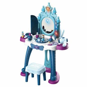 Masă de toaletă Baby Mix pentru copii cu scaun IceWorld albastru, 47 x 13 x 57 cm