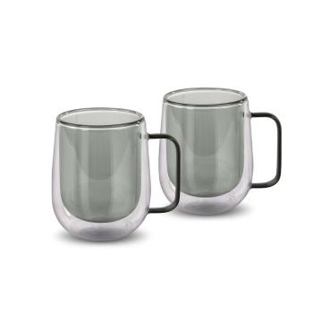 Lamart LT9123 Set din 2 piese de pahare Tea Vaso,250 ml, negru, negru