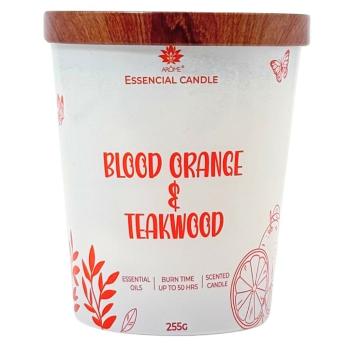 Lumânare Arome din sticlă cu capac metalic 255gBlood orange& Teakwood, portocaliu