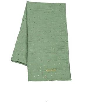 enie baby Mušelínová plienka 70 × 70 cm khaki so zlatými bodkami (536)