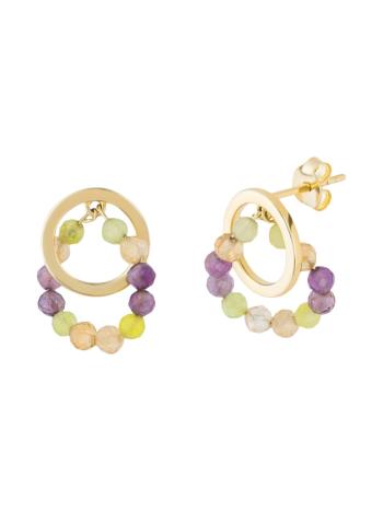 Preciosa Pozlacené stříbrné náušnice s přírodními kameny Coralia Royal Lagoon 5455Y70