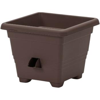 Ghiveci cu autoirigare Plastia Bergamot  25 x 25 cm maro, maro închis, 25 x 25 cm