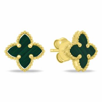 Brilio Silver Cercei din argint placat cu aur, în formă de floare, cu un design atemporal EA1156YG
